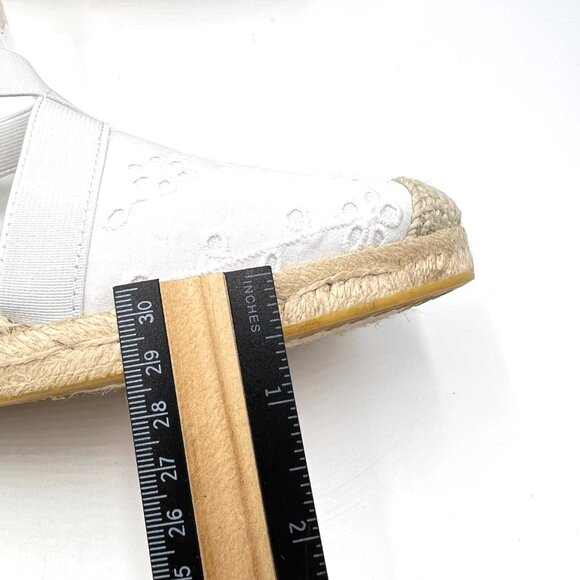 Talbots Womens Size 8 White Eyelet Espadrilles Wedges Heels Shoes - Picture 12 of 13